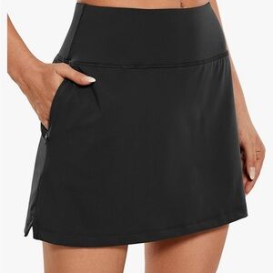 CRZ Yoga Athletic Skort with zip pocket in Navy blue size Small